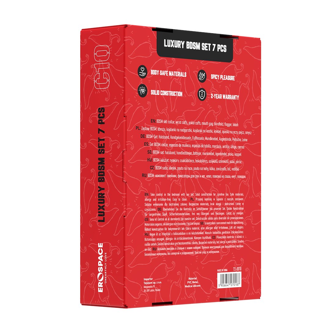 BDSM набор Erospace Wild Play C10, 7 шт (черный)
