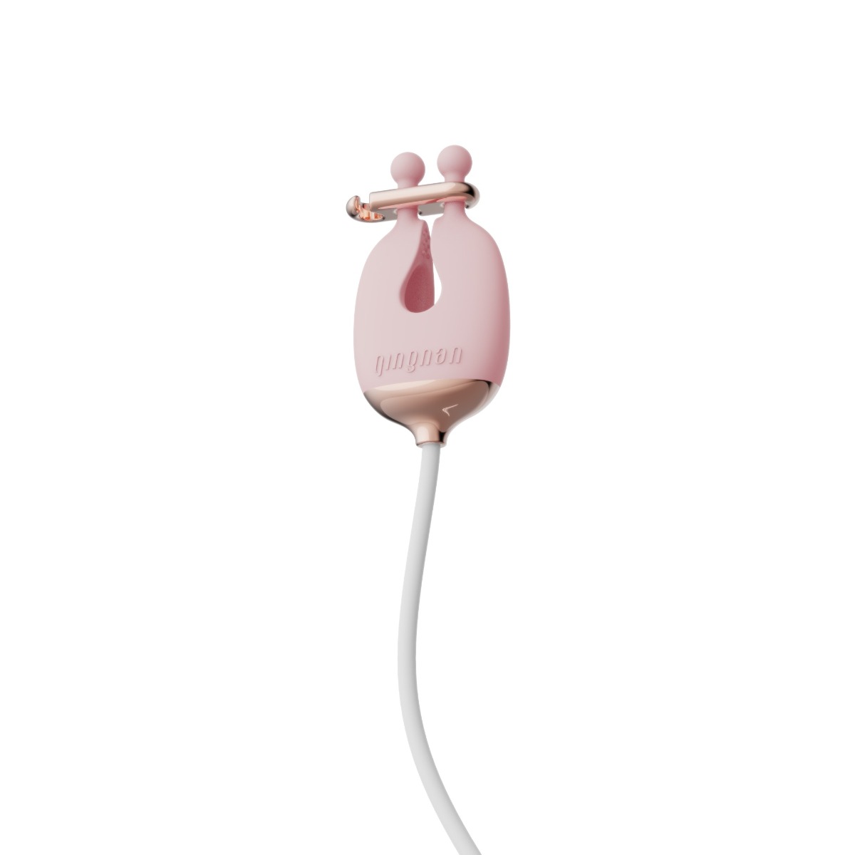Qingnan No.2 Vibrating Nipple Clamps and Choker Set - Zaciski na sutki, Różowy, 86 cm