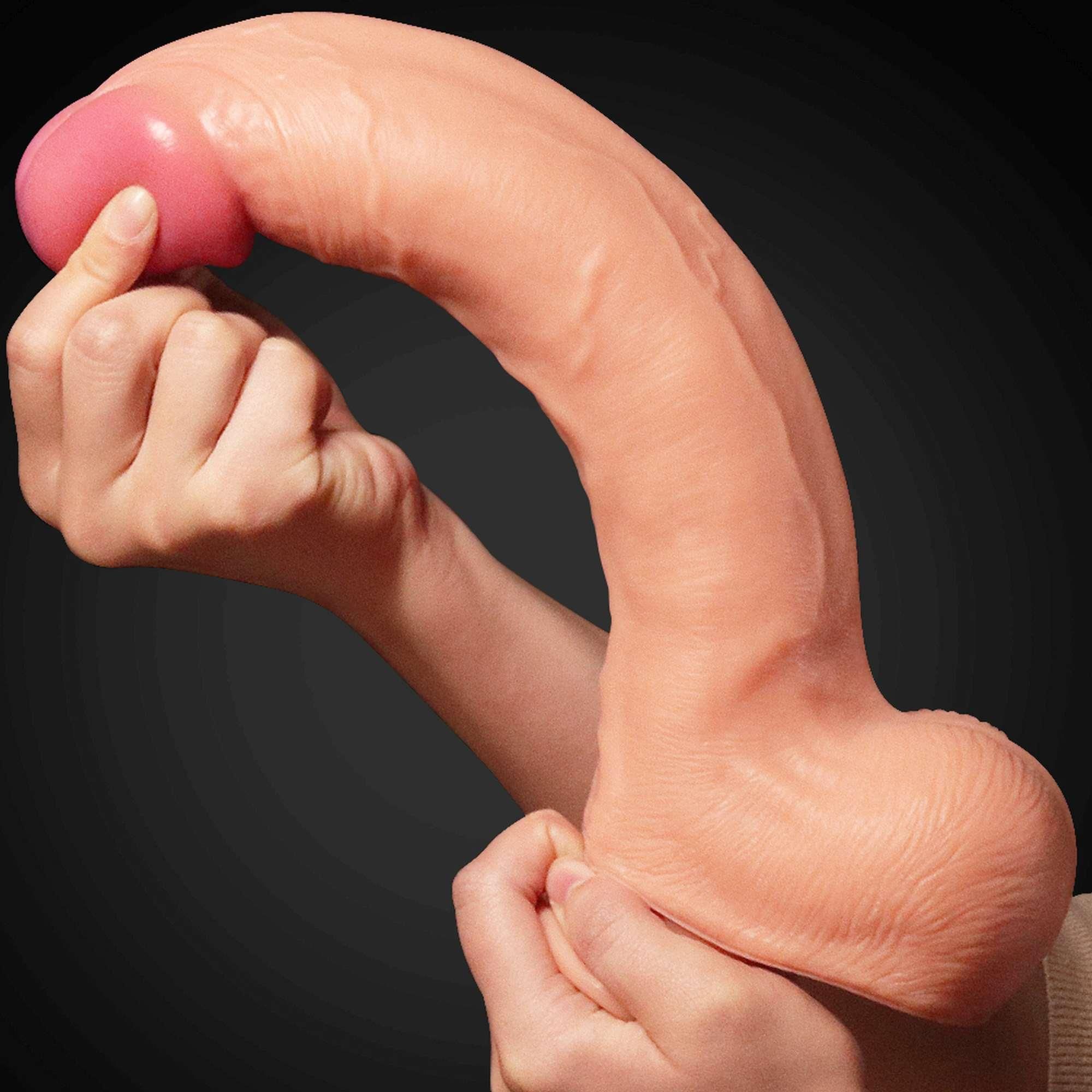 Realistyczne dildo Dual Layer, 30,5 cm (w kolorze cielistym)