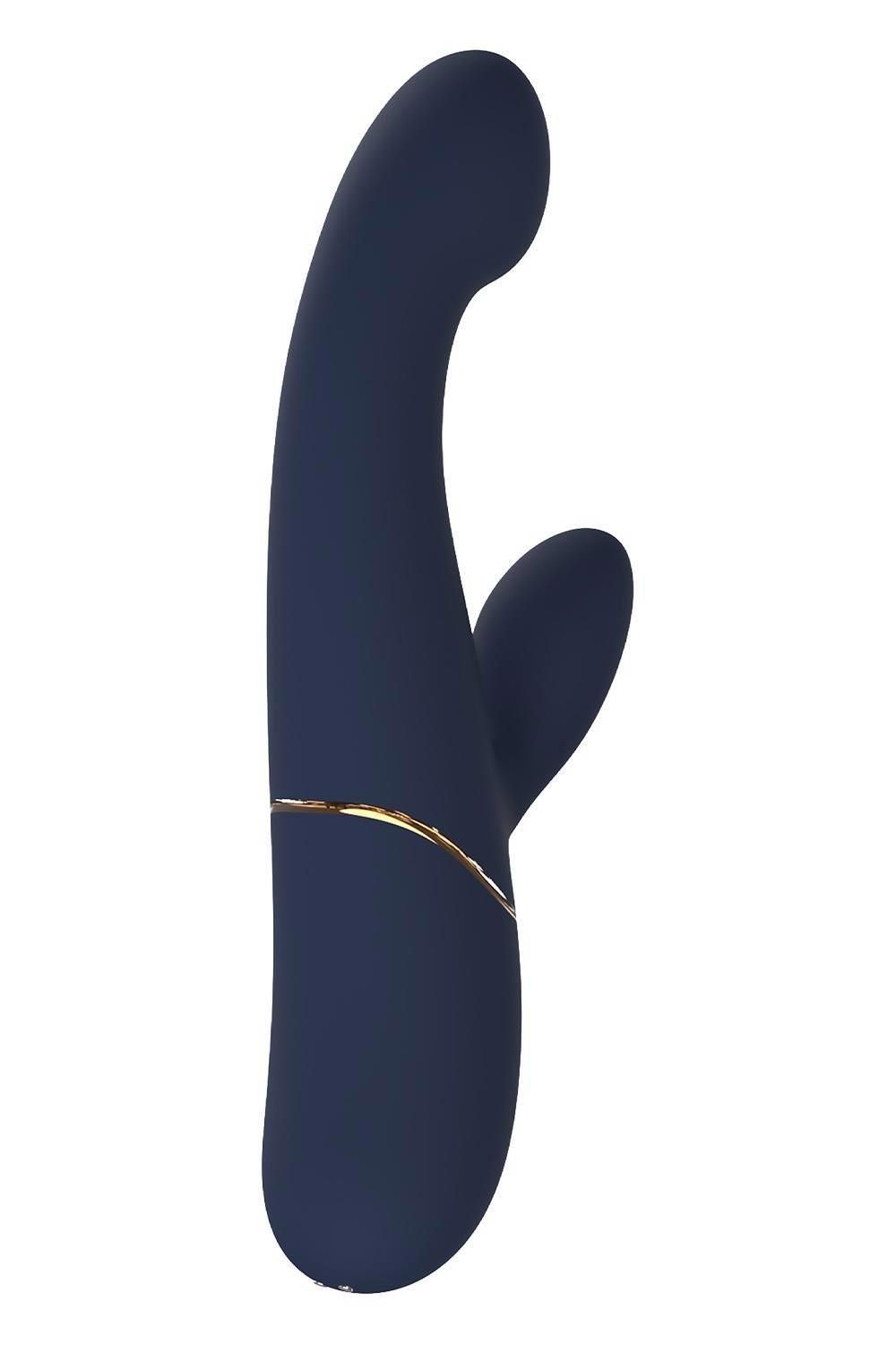 Вибратор-кролик Dreamtoys Duo Hestia, 20.8 см (синий)