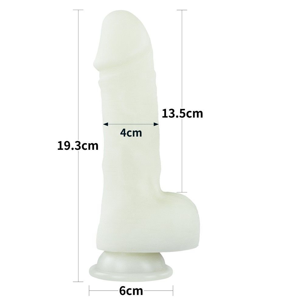 Неоновый фаллоимитатор LoveToy Lumino Play, 19,3 см (синий)
