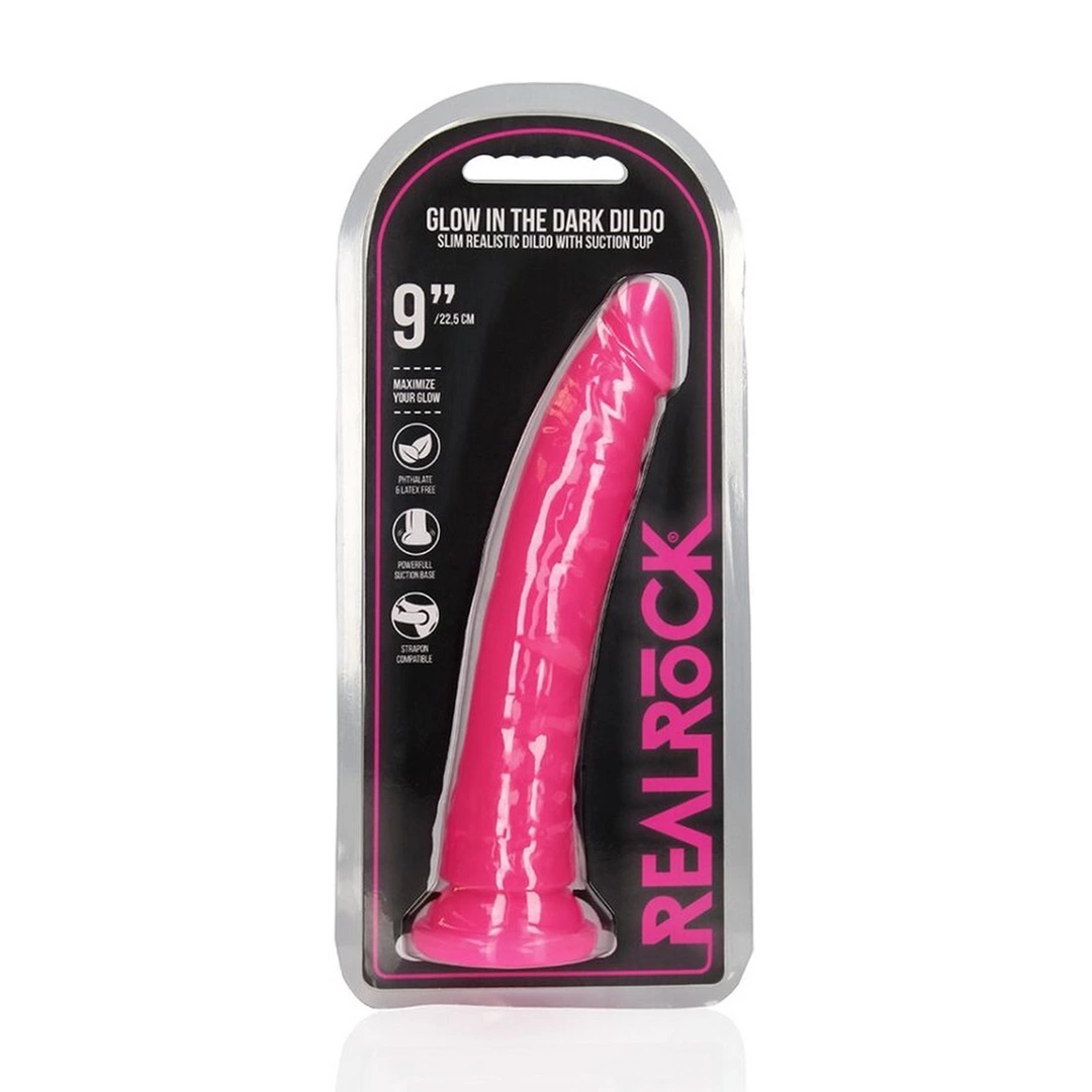 Dildo RealRock Slim Realistic 9'', 25 cm (różowy)