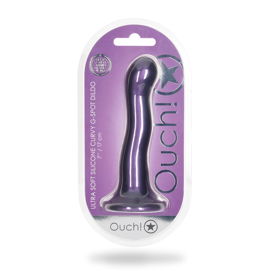 Фаллоимитатор Ouch! Curvy G-Spot Dildo 7'', 17 cm (фиолетовый)