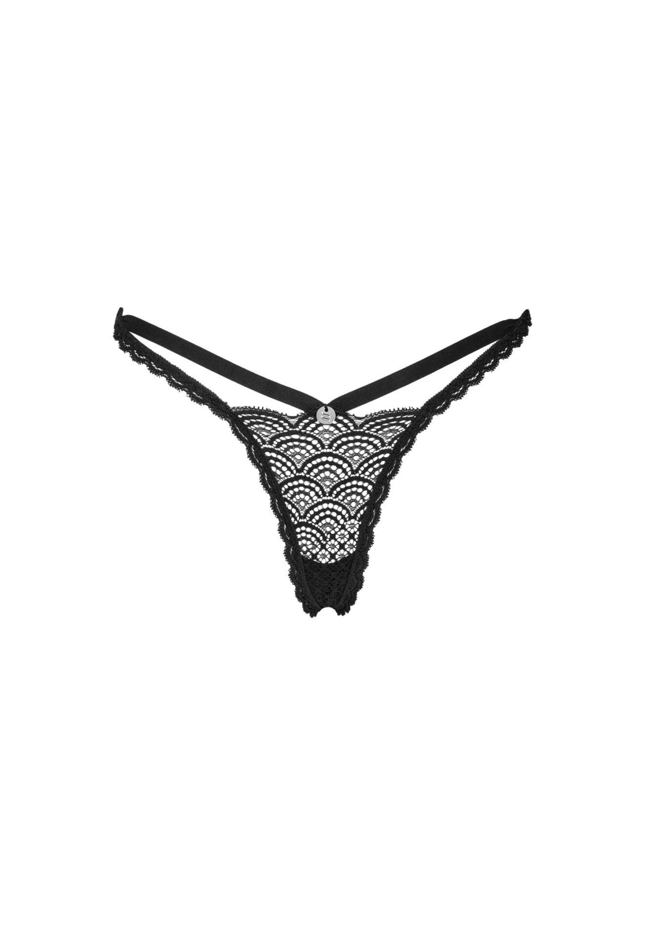 Трусики-стринги Obsessive Chemeris, XL/2XL (черный)