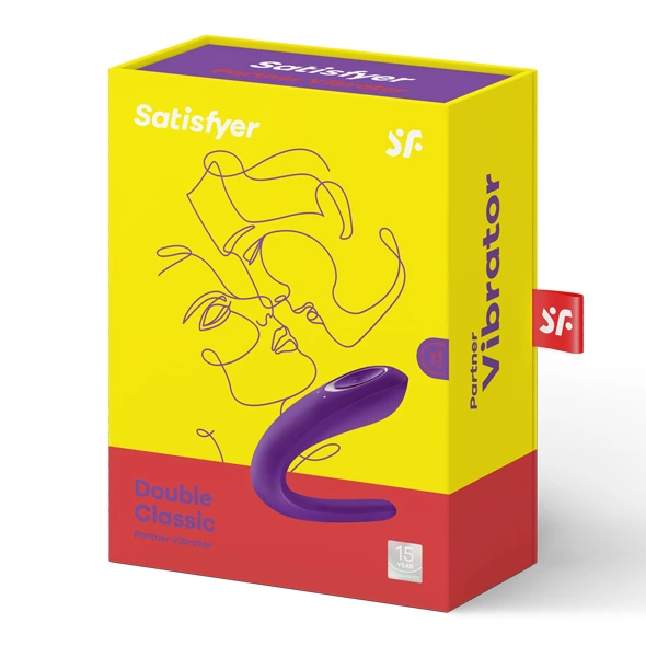 Wibrator dla par Satisfyer Double Classic, 17 cm (fioletowy)