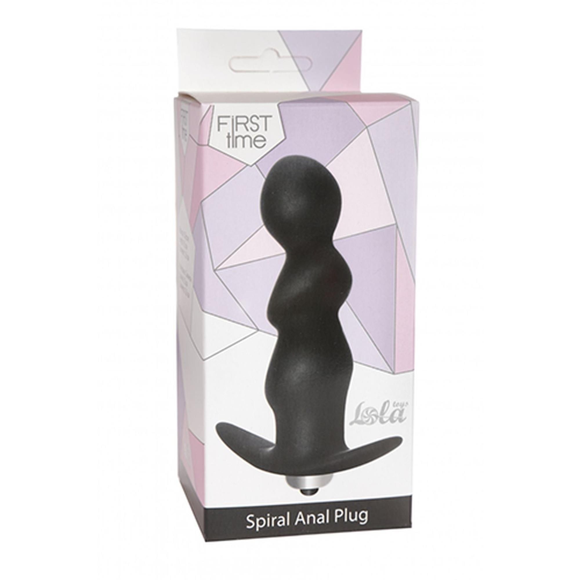Korek analny Lola Toys Plug Spiral, 9.5 cm (czarny)