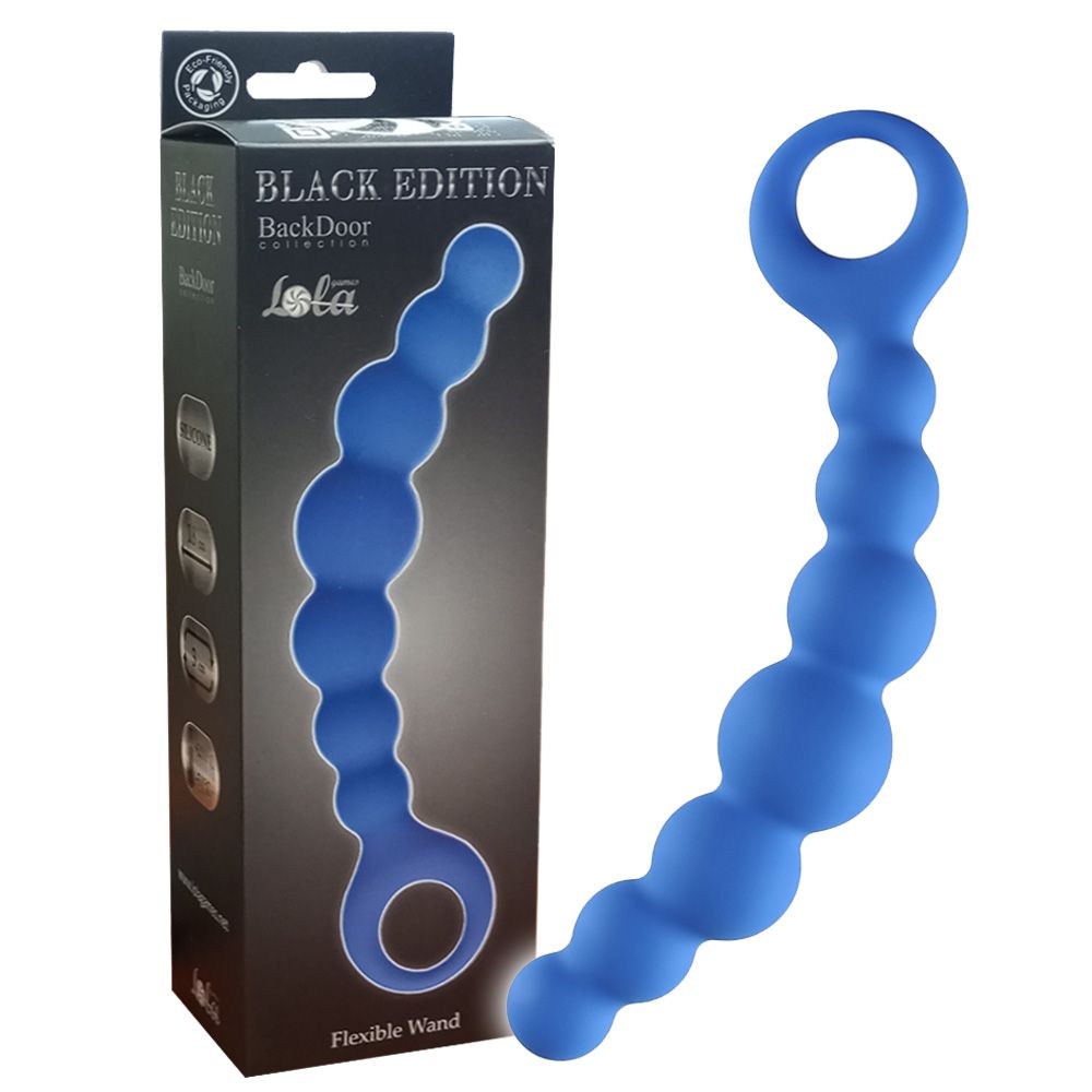 Lola Games Anal Flexible Wand Blue - Koraliki analne, Niebieski, 18 cm
