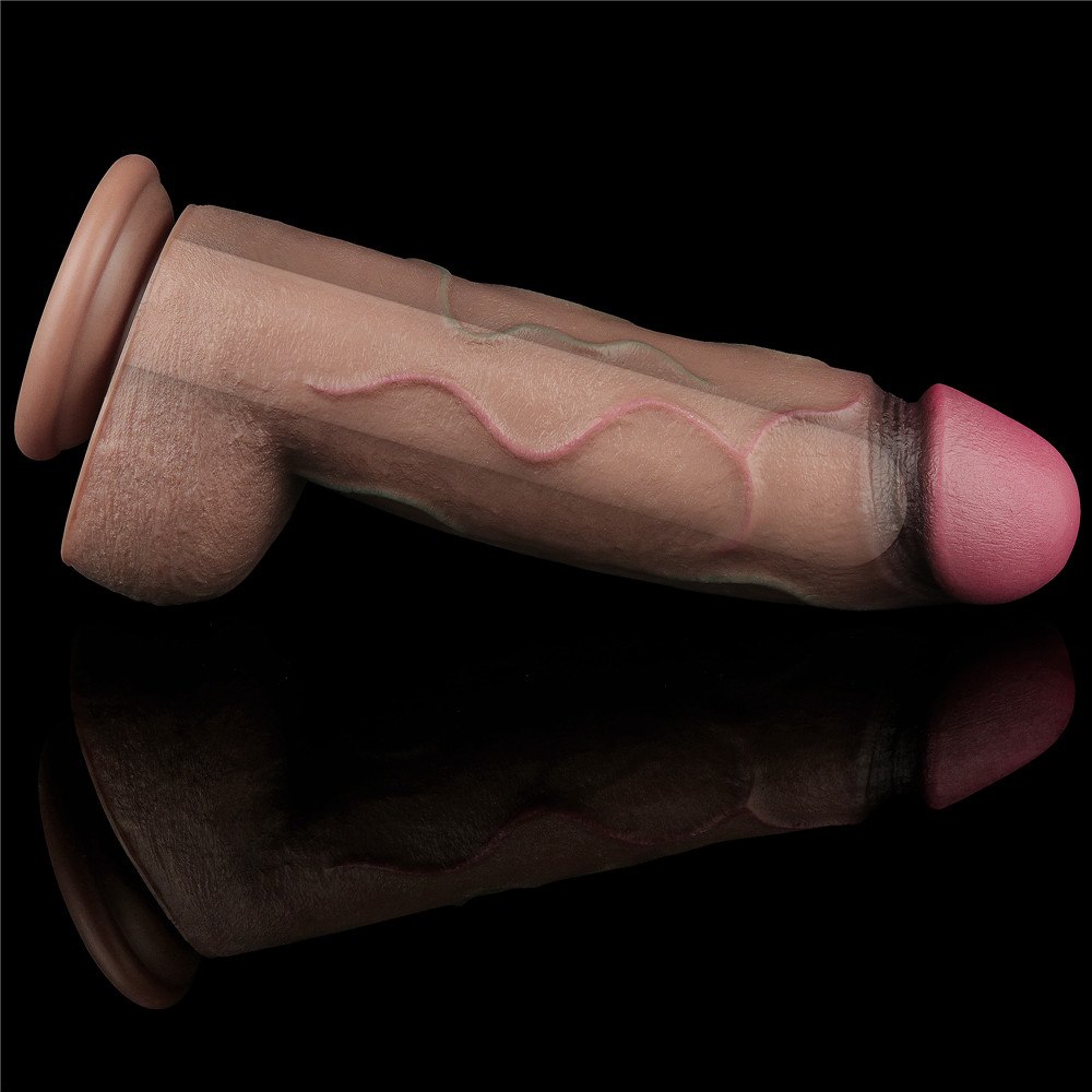 Dildo Dual-Layered Silicone Nature Cock 12'', 31 cm (brązowy)