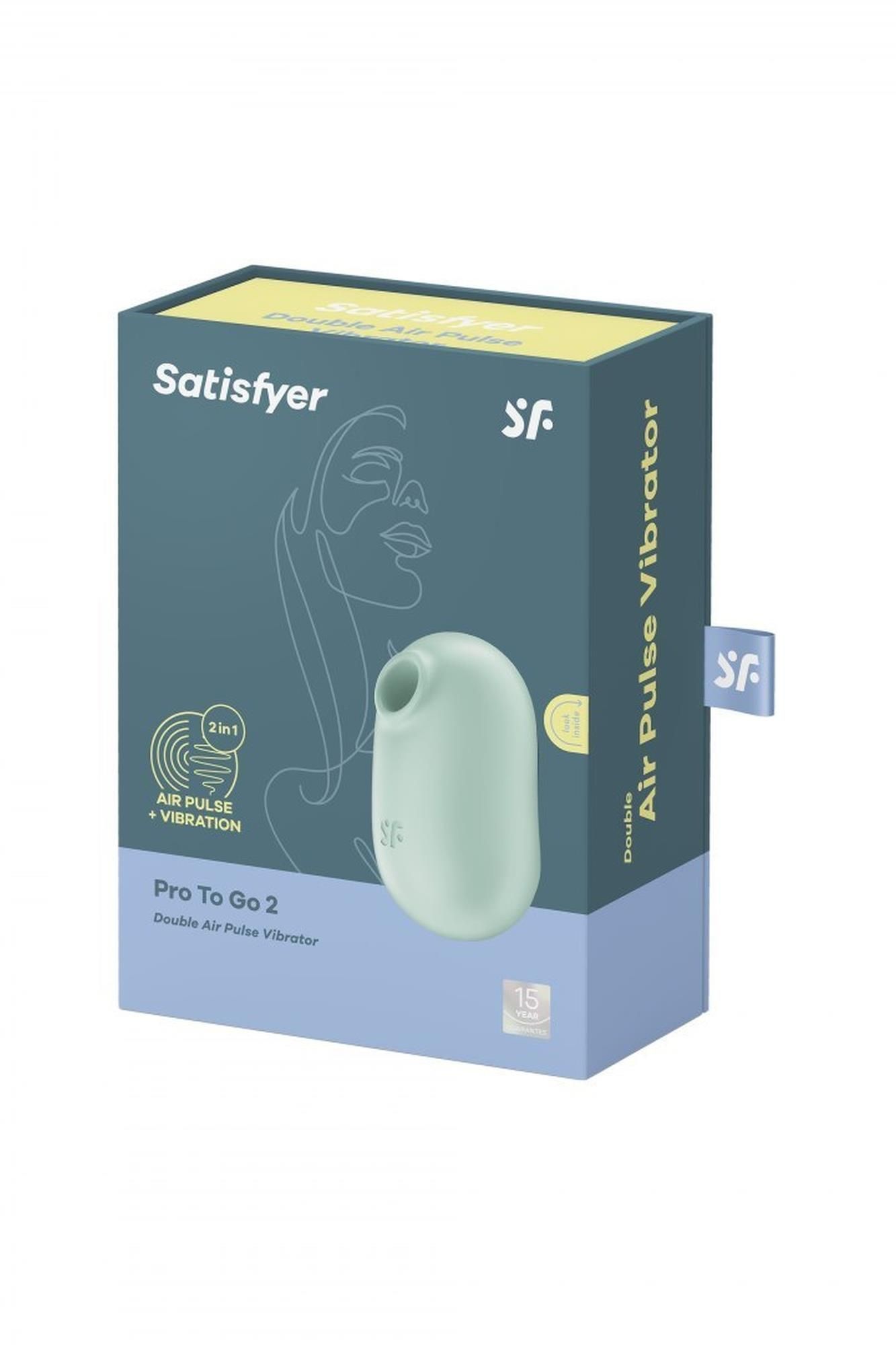 Вакуумный стимулятор клитора с вибрацией Satisfyer Pro To Go 2 (мятный)