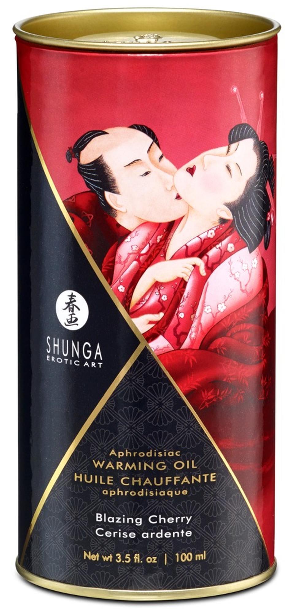 Зігрівальна масажна олія Shunga Aphrodisiac Warming Oil вишня, 100 мл