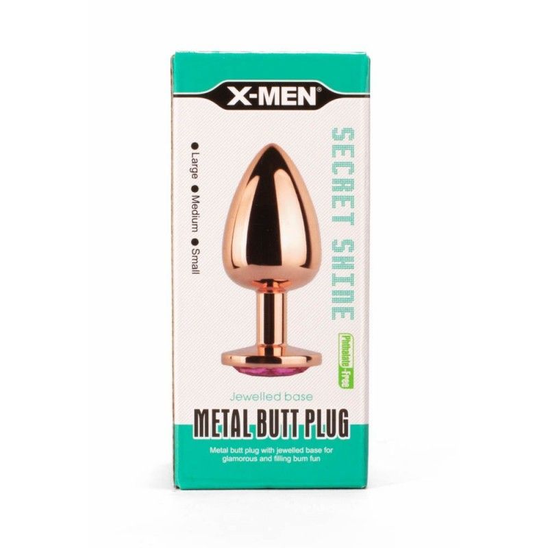 Korek analny z kryształem X-Men Secret Shine Pink Jewell, 8,2 cm (różowy)