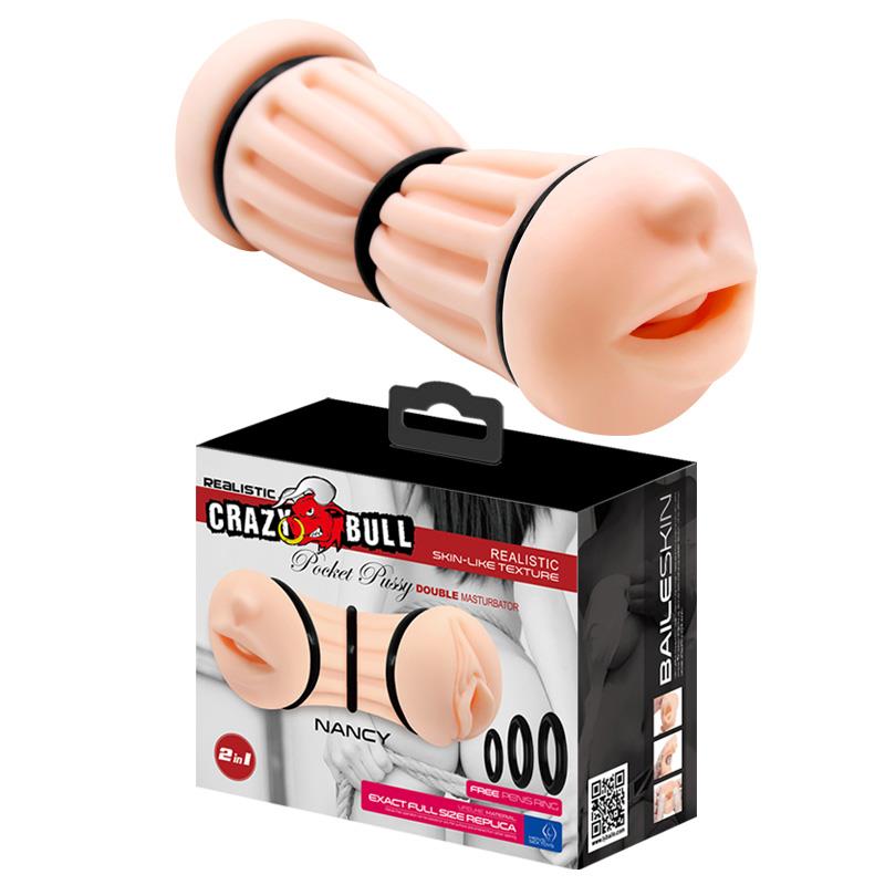 Двосторонній мастурбатор Crazy Bull Nancy (телесный)