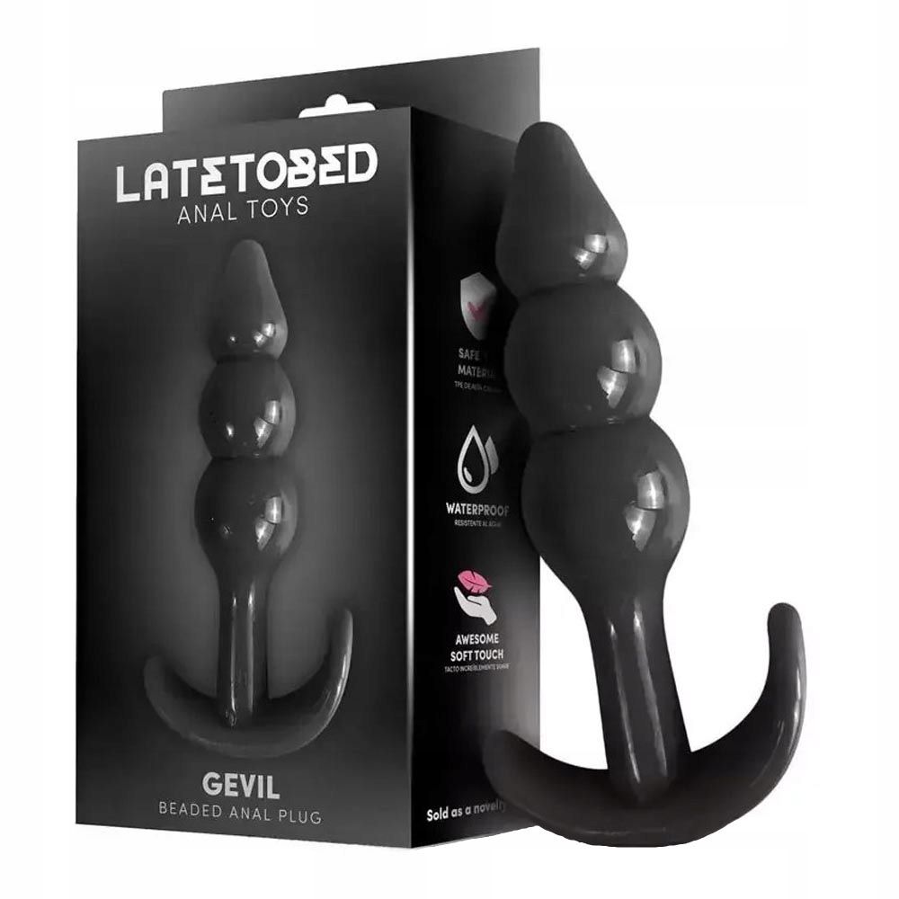 Анальна пробка Latetobed Gevil, 9 см (чорний)