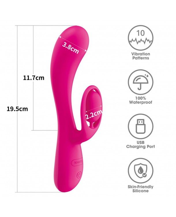 Wibrator królik Lovetoy L'Allure Swirl, 19.5 cm (różowy)