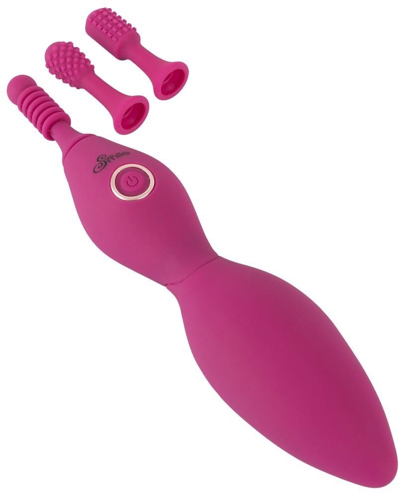 Клиторальный вибратор Sweet Smile Spot Vibrator With 3 Tips, 17,9 см (розовый)