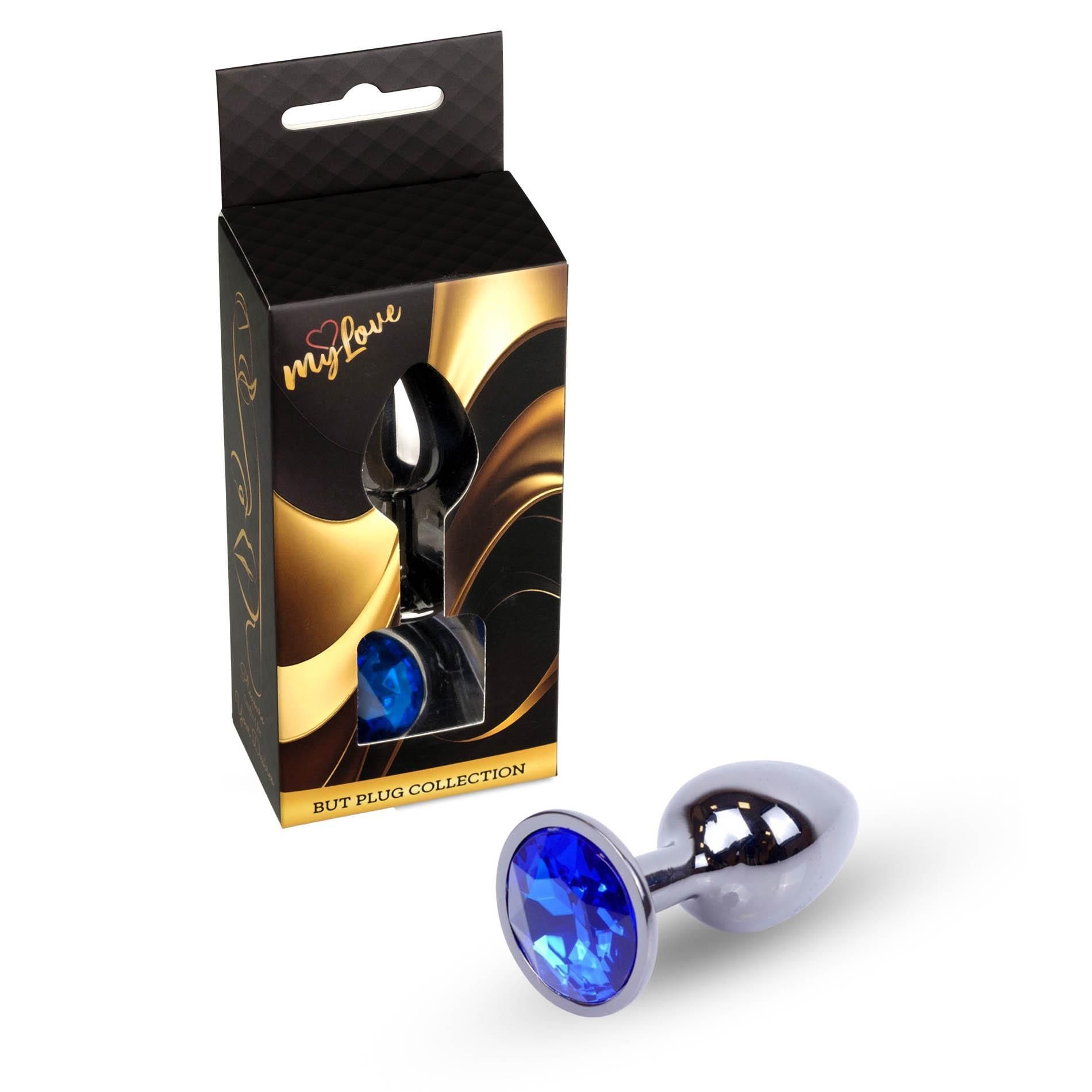 Korek analny MyLove Toys Jewelry Dark Silver Plug, 7 cm (niebieski)