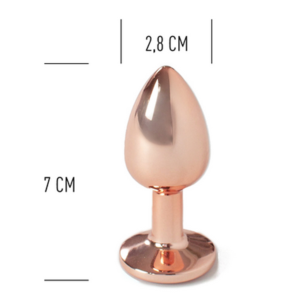 Анальна пробка з кристалом Secret Play Rose Gold S, 7 см (прозорий)