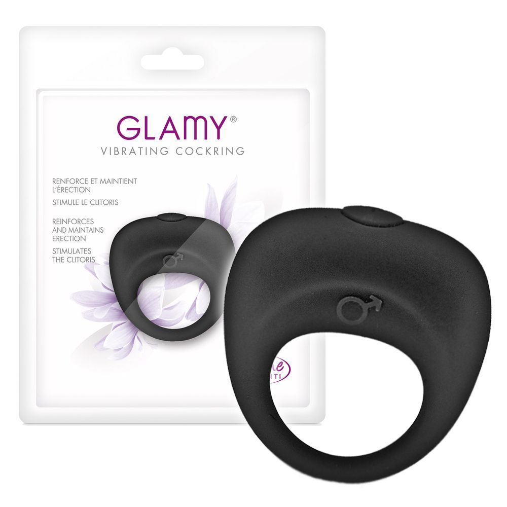 Виброкольцо Glamy Vibrating Cockring, 5 см (черный)