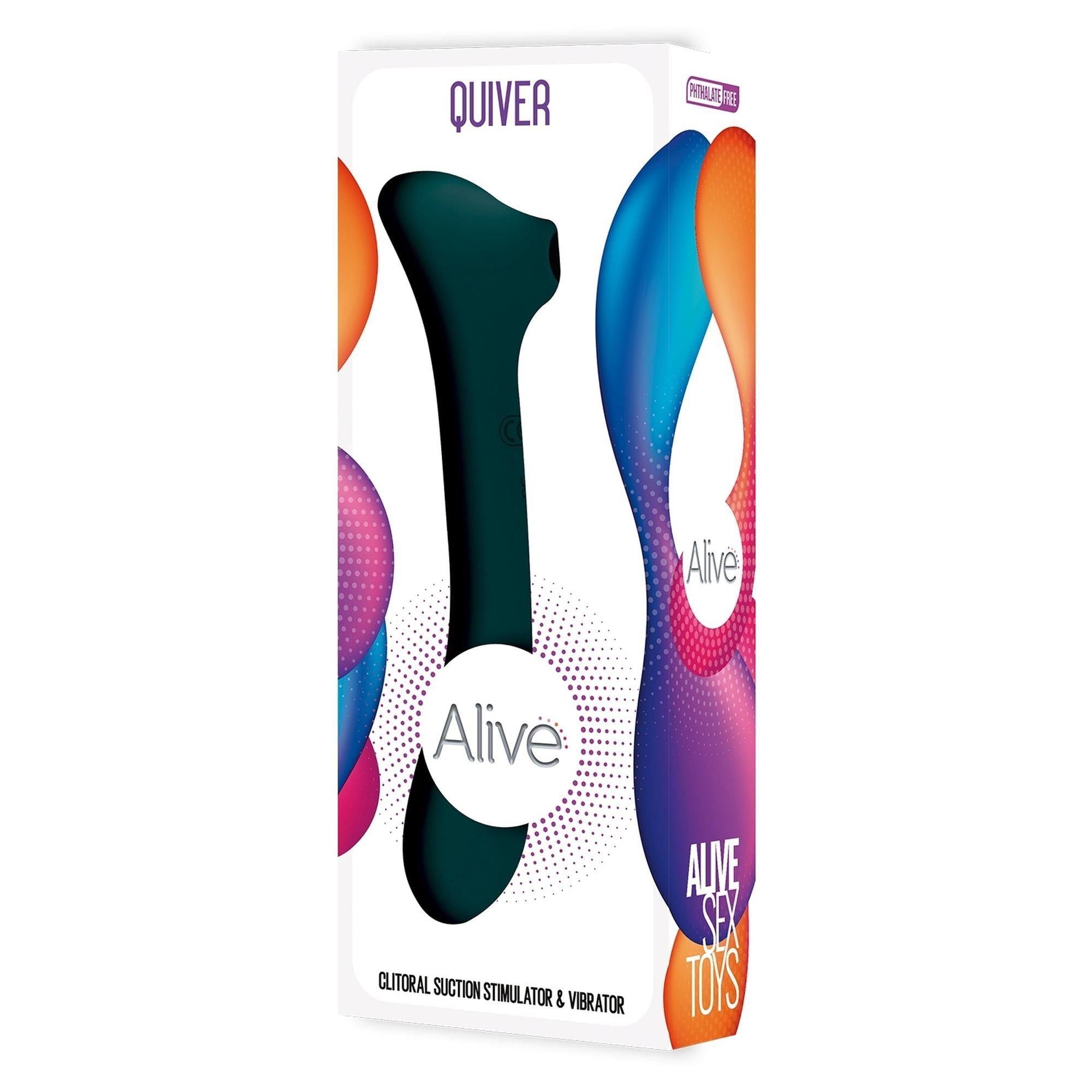 Bezdotykowy stymulator łechtaczki z wibracjami Alive New Midnight Quiver (zielony)