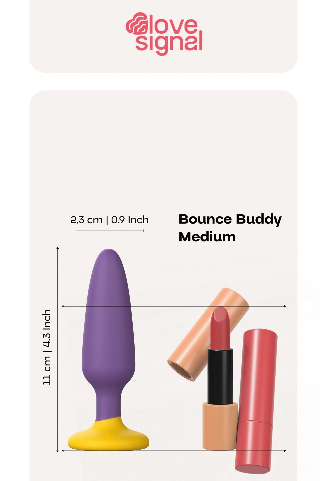 Korek analny Dream Toys Bounce Buddy Medium, 11 cm (fioletowy)