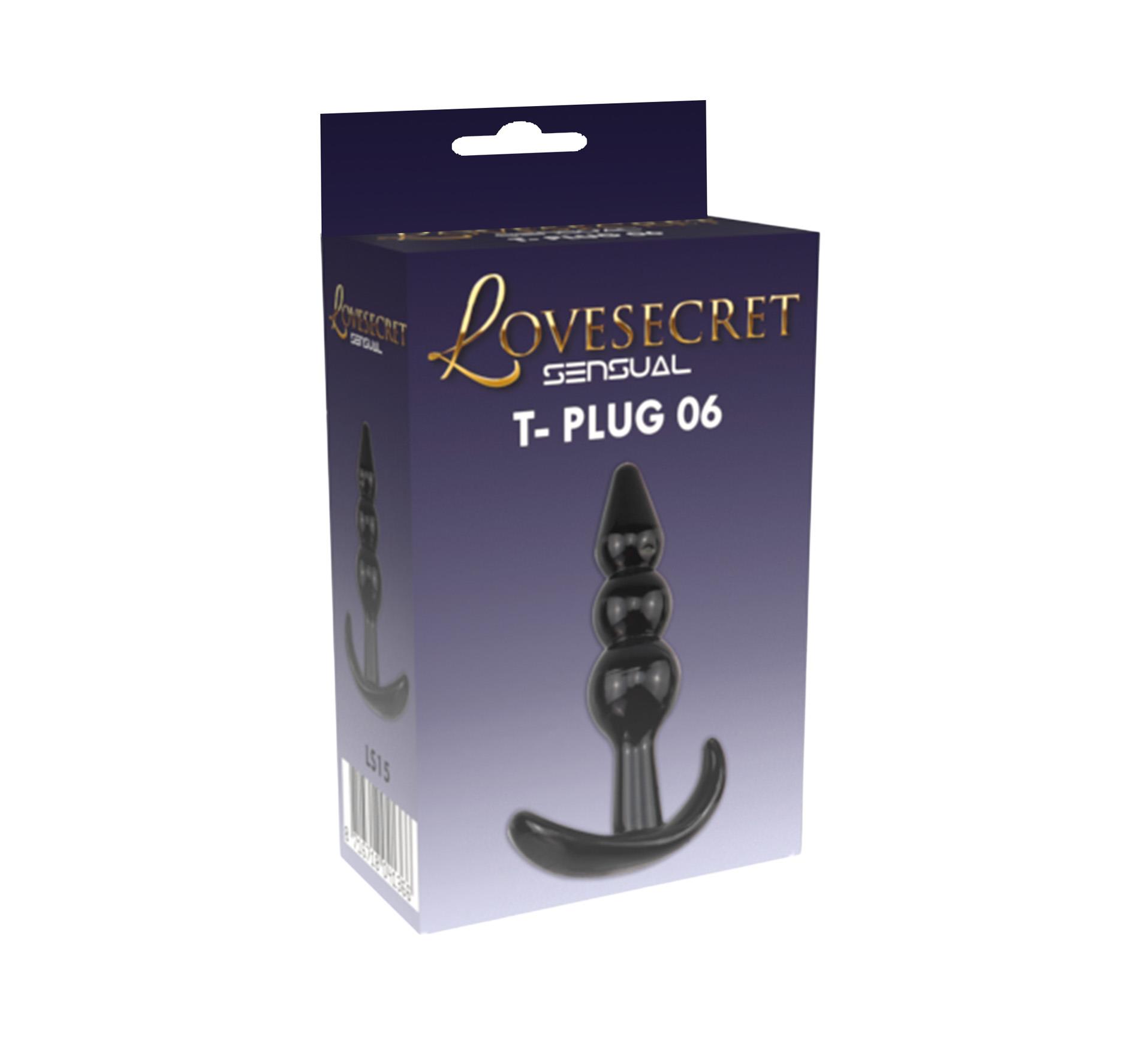Korek analny Lovesecret Sensual T-Plug 06, 9,3 cm (czarny)