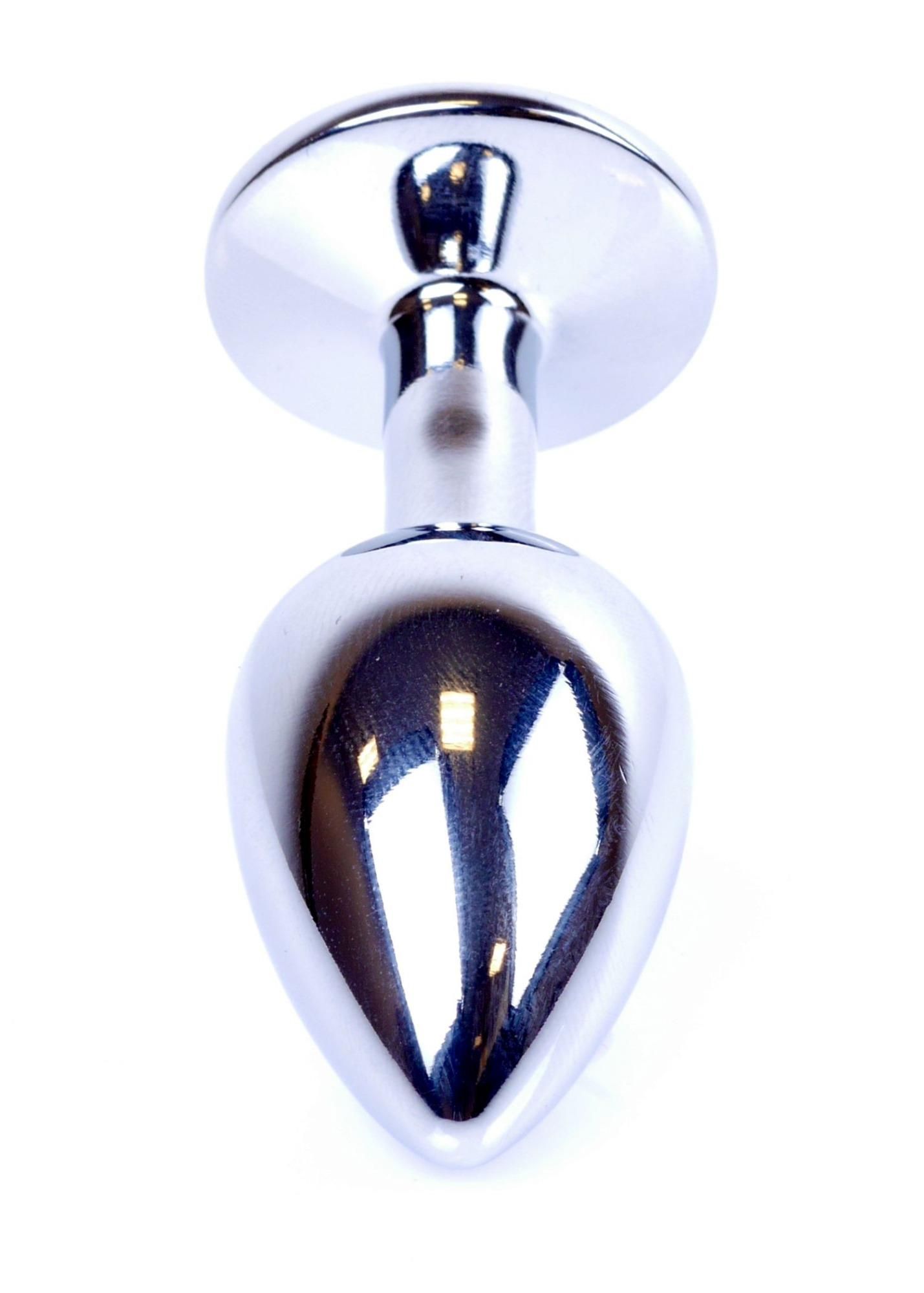 Металева анальна пробка з кристалом Boss Jewellery, 7 см (червоний)