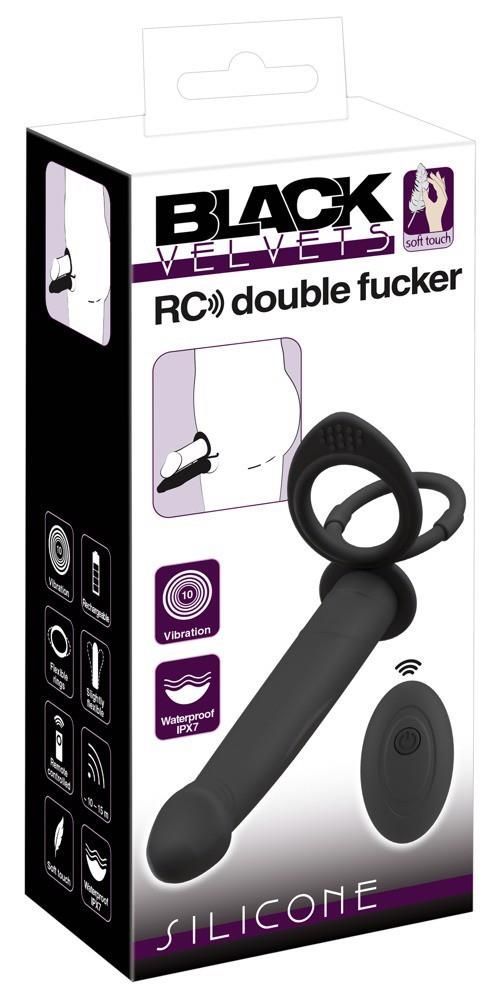 Насадка на пенис Black Velvets RC Double Fucker, 13.1 см (черный)