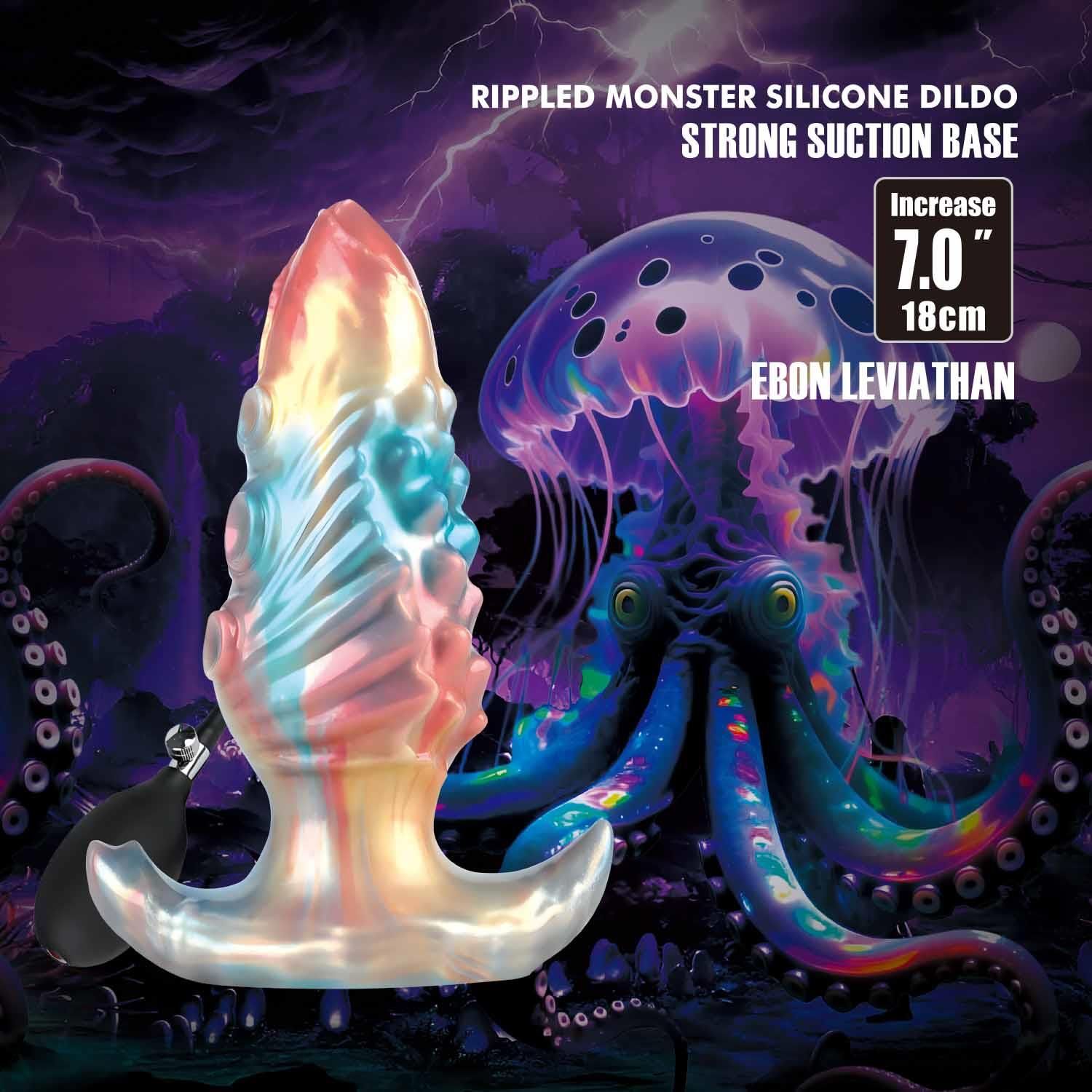 Фаллоимитатор Power Monsters Ebon Leviathan, 18 см (мульти)