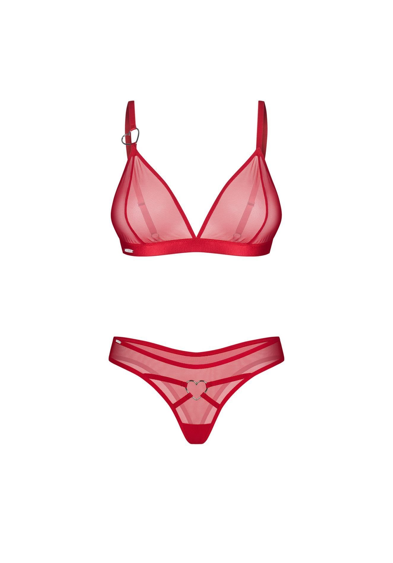 Комплект белья Obsessive Crimessa, L/XL (красный)