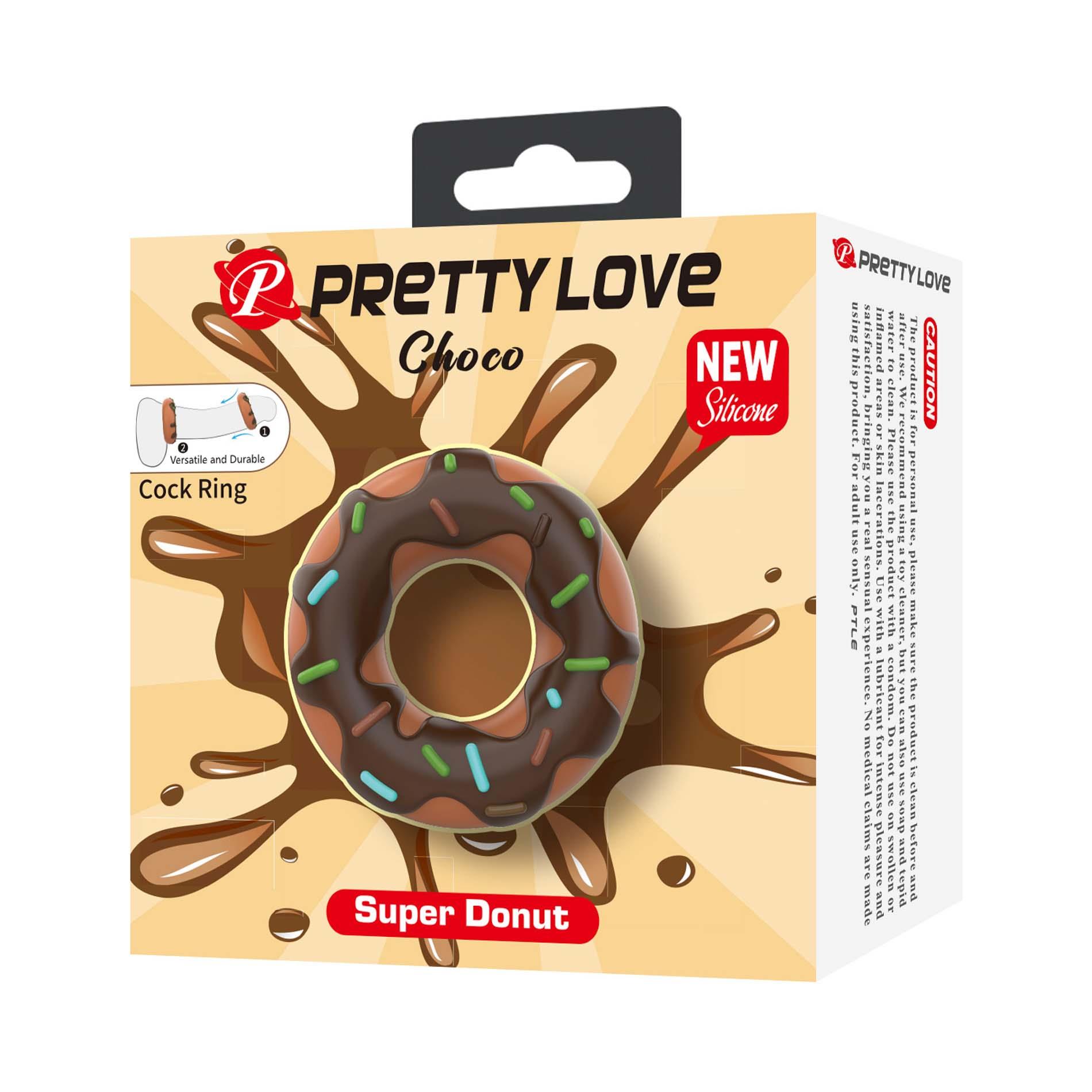 Эрекционное кольцо Pretty Love Super Donut Cock Ring, 4.6 см (коричневый)