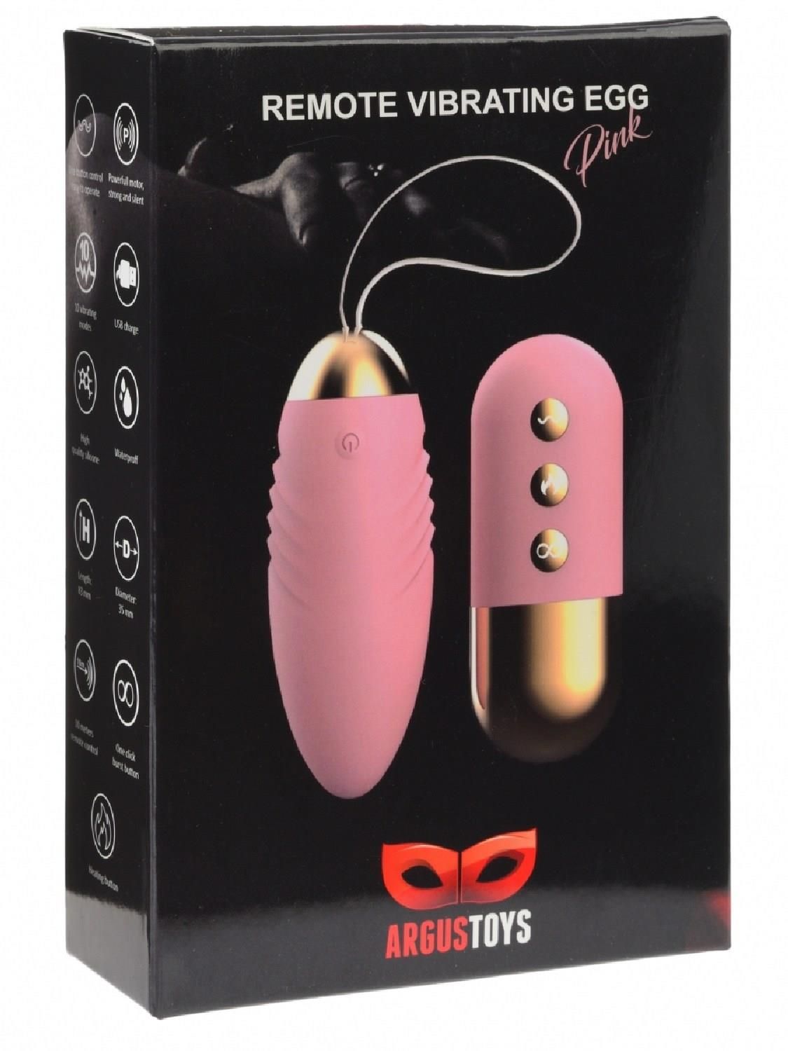 Виброяйцо Argus Remote Vibrating Egg Burst, 8.3 см (розовый)