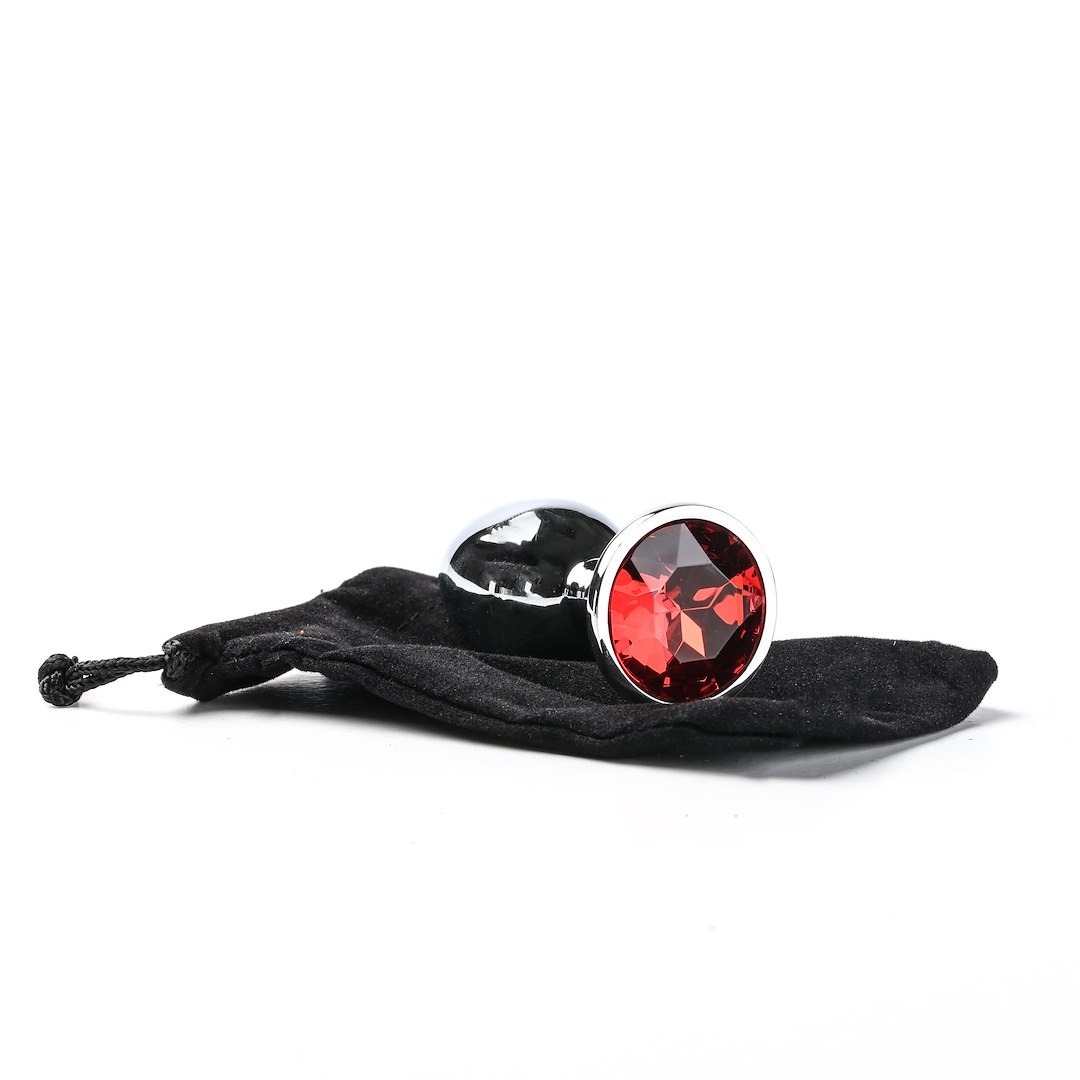 Korek Analny z kryształem Simply Pleasure S, 7 cm (czerwony)