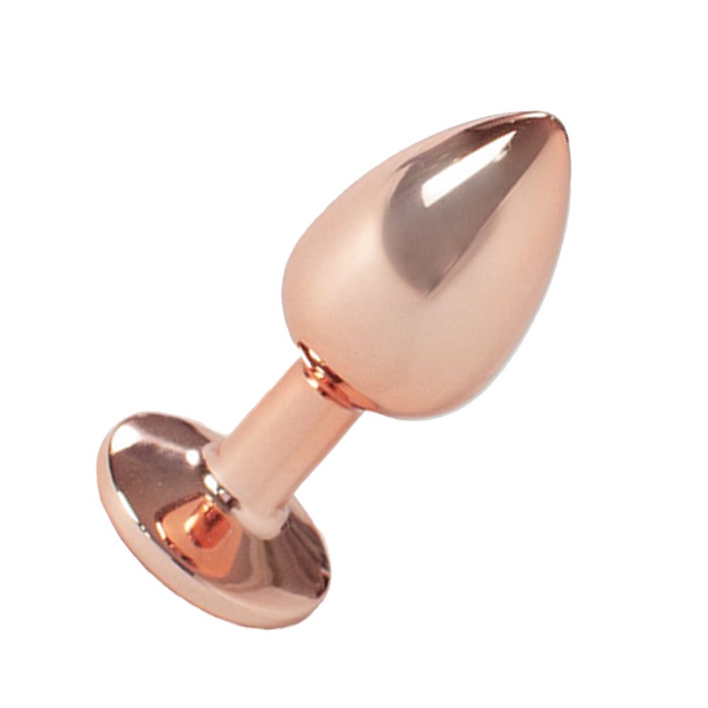 Анальна пробка з кристалом Secret Play Rose Gold S, 7 см (прозорий)