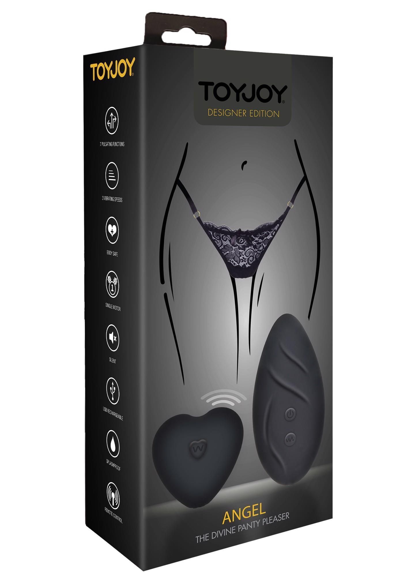 Вибратор в трусики Toy Joy Angel The Divine Panty Pleaser, 9,3 см (черный)