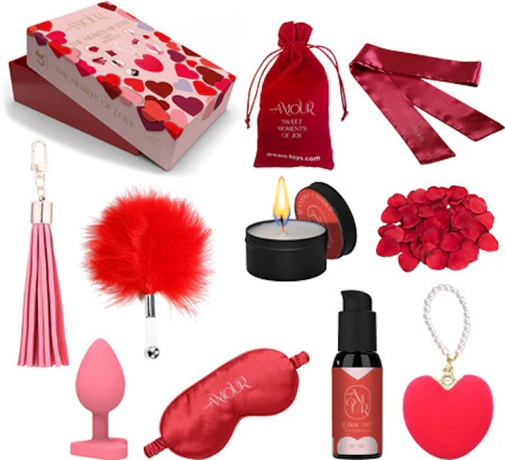 Zestaw Amour The Hearts of Love Happy Hearts, 10 szt (czerwony)