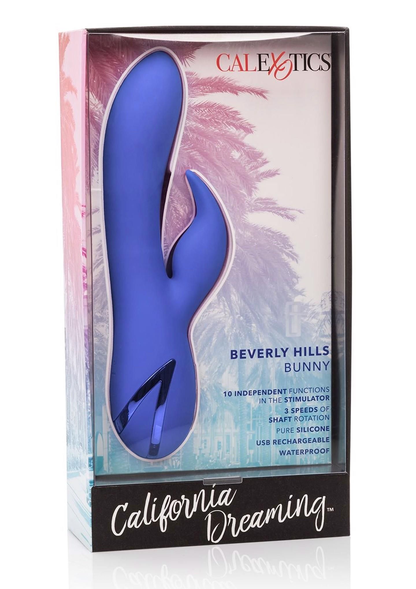 Вибратор-кролик California Dreaming Beverly Hills Bunny, 20,3 см (синий)