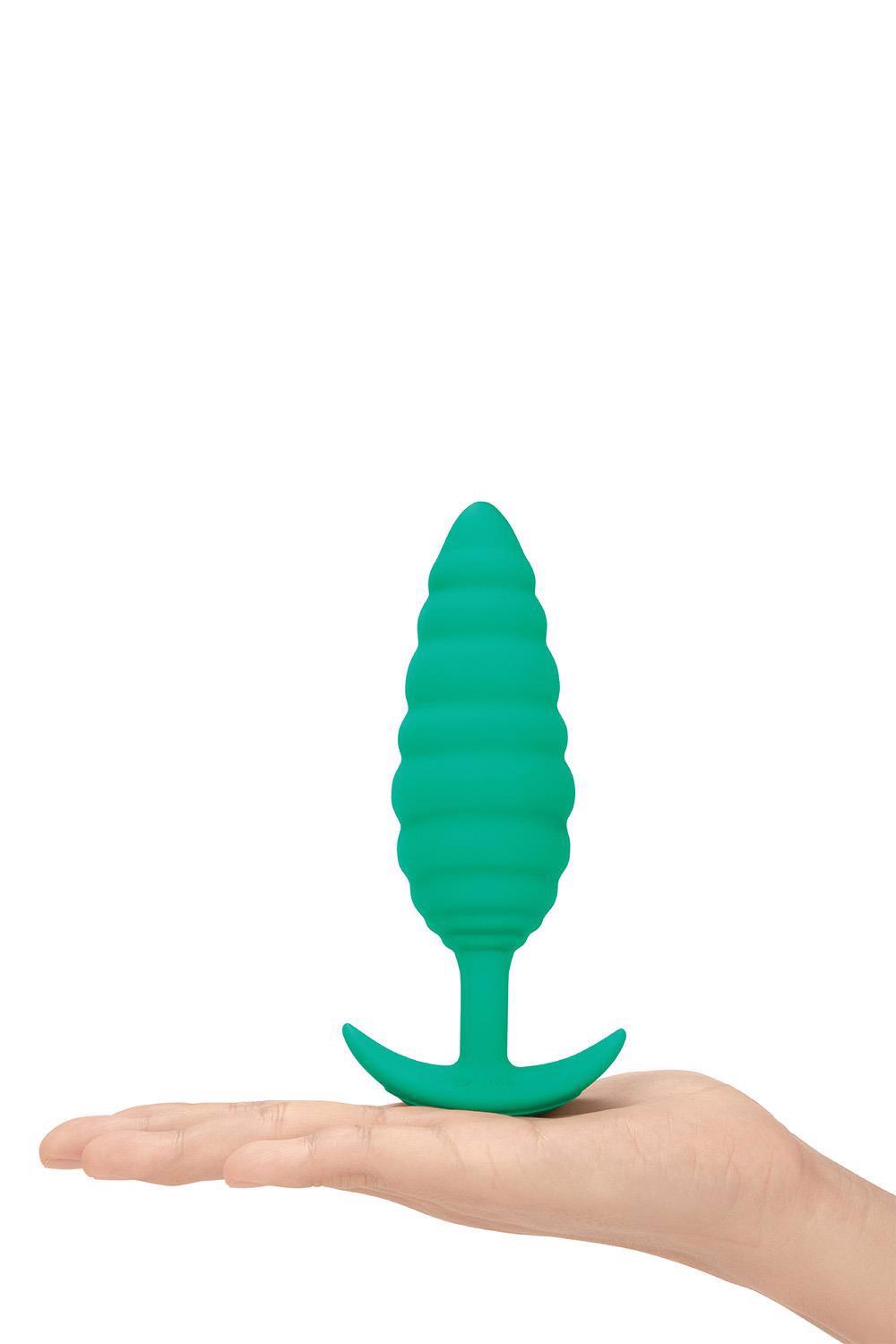 Korek analny B-Vibe Twist, 15.4 cm (zielony)