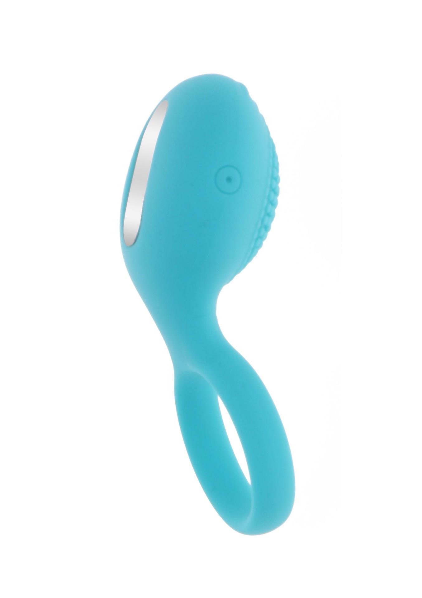 Виброкольцо Toy Joy Happiness Tickle Brush C-Ring, 8.2 см (голубой)