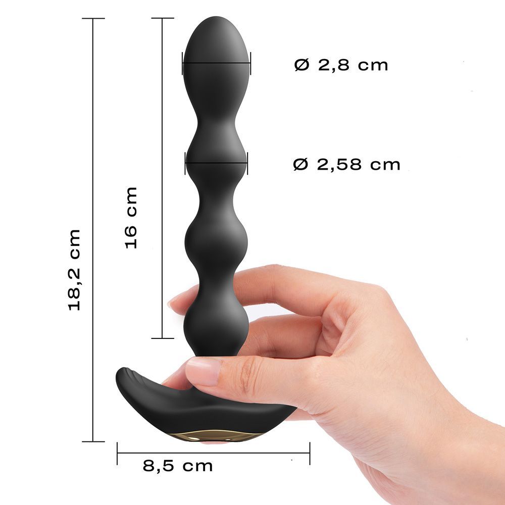 Анальна пробка Dorcel Flexi Balls, 18,2 см (чорний)