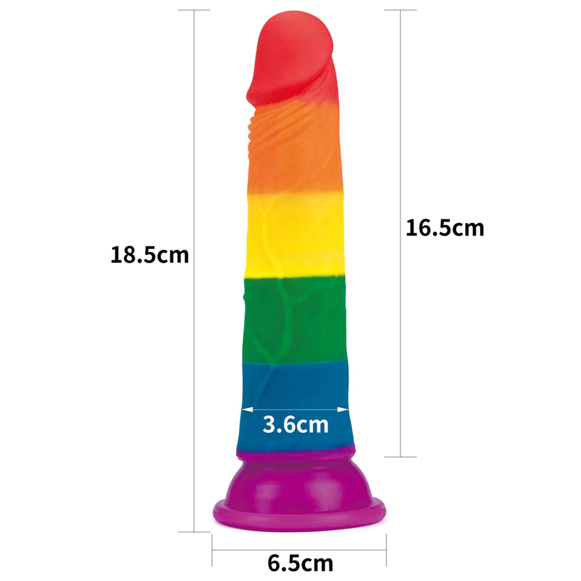 Фаллоимитатор LoveToy Prider 7", 18.5 см (радужный)