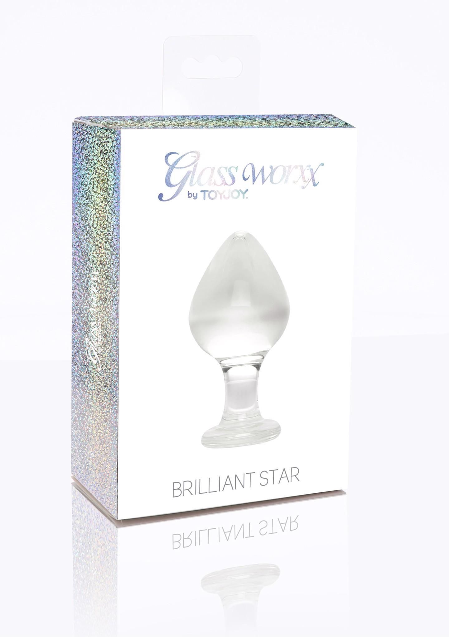Korek analny Glass Worxx Brilliant Star, 9 cm (przezroczysty)