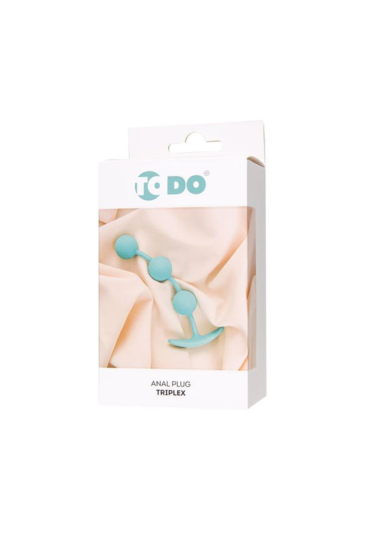 Toyfa ToDo Triplex - Korek analny, Mięta, 15 cm