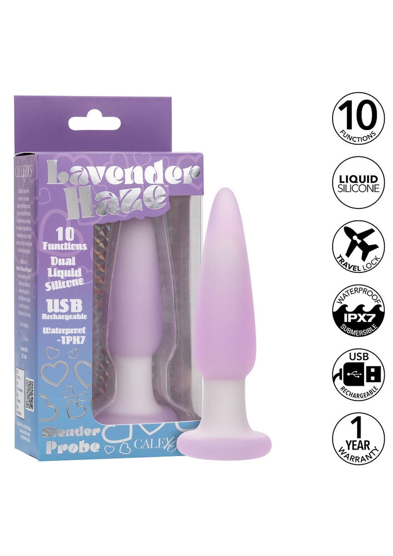 Анальная пробка CalExtoics Lavender Haze Slender Probe, 11.5 см (фиолетовый)