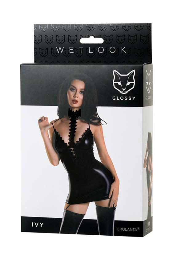 Платье Glossy Wetlook Ivy, M (черный)