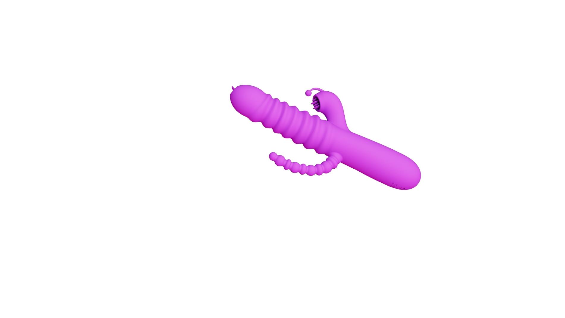 Boys of Toys Triple thruster - Wibrator B -, Fioletowy, 23 cm