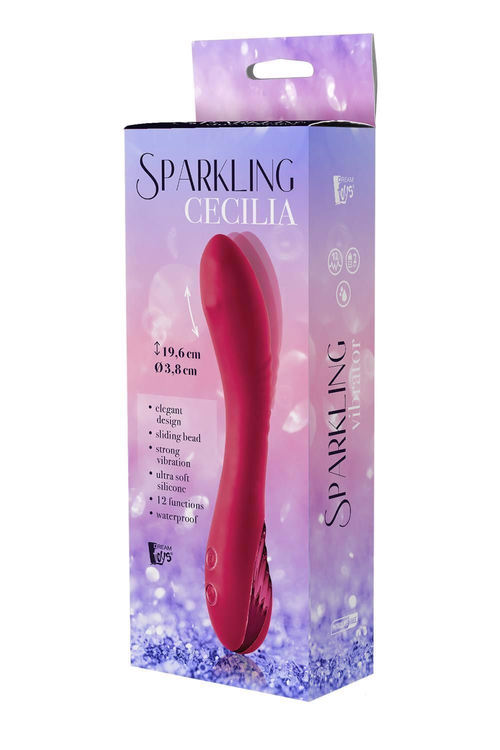 Вибратор Dream Toys Sparkling Cecilia, 20 см (красный)