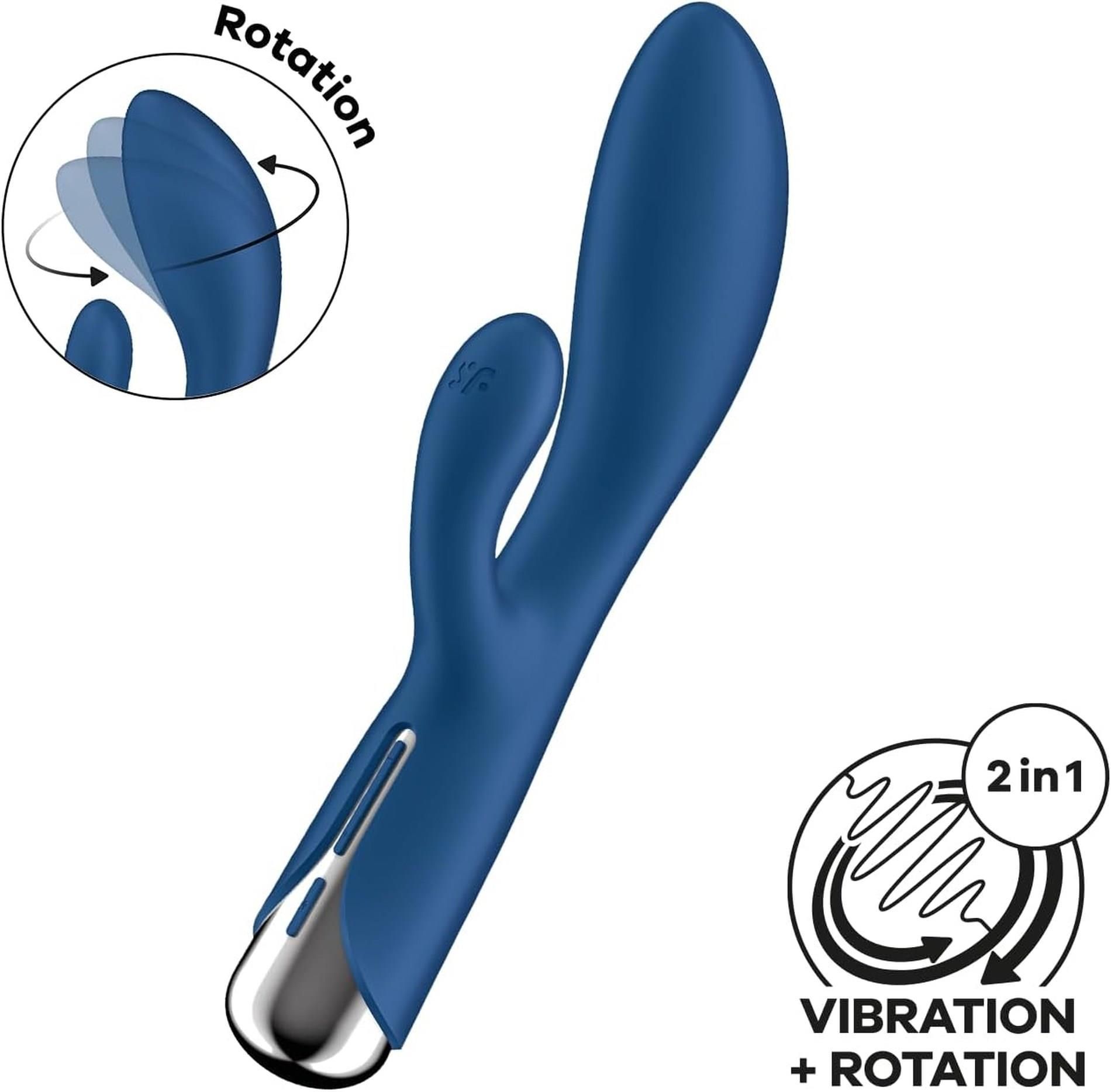 Wibrator królik Satisfyer Spinning Rabbit 1, 20 cm (niebieski)