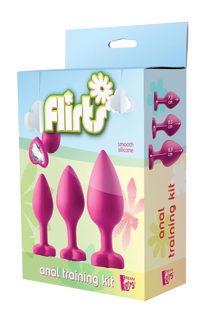 Набір анальних пробок Dream Toys Flirts, 3 шт (рожевий)
