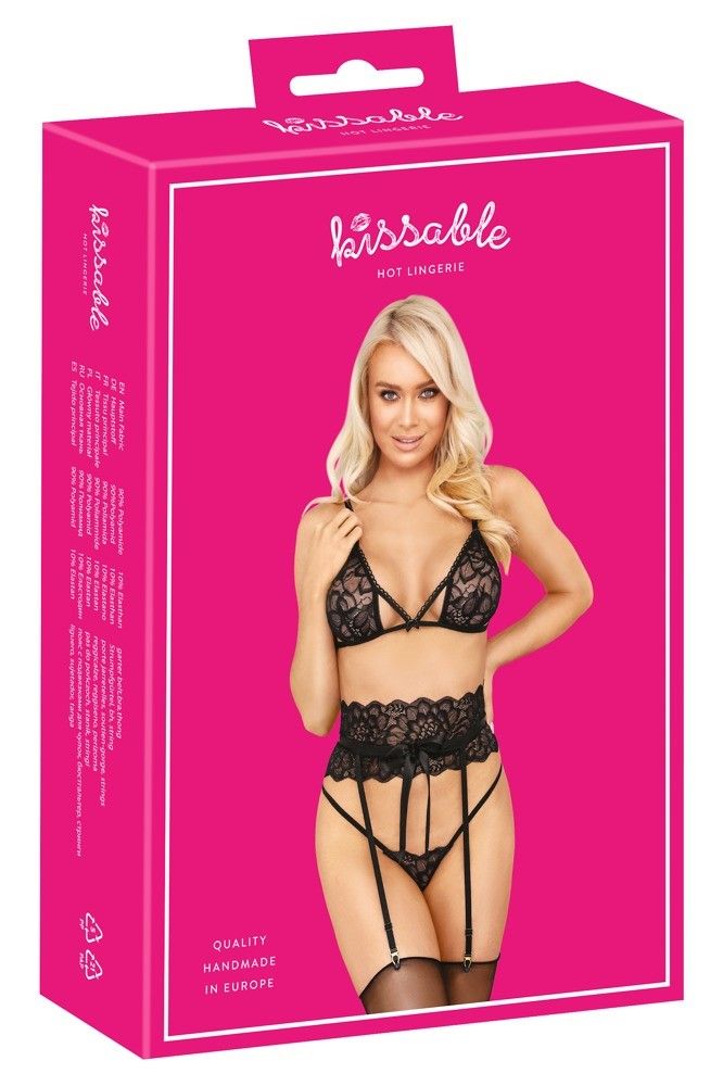 Комплект Kissable Suspender Set, L/XL (черный)