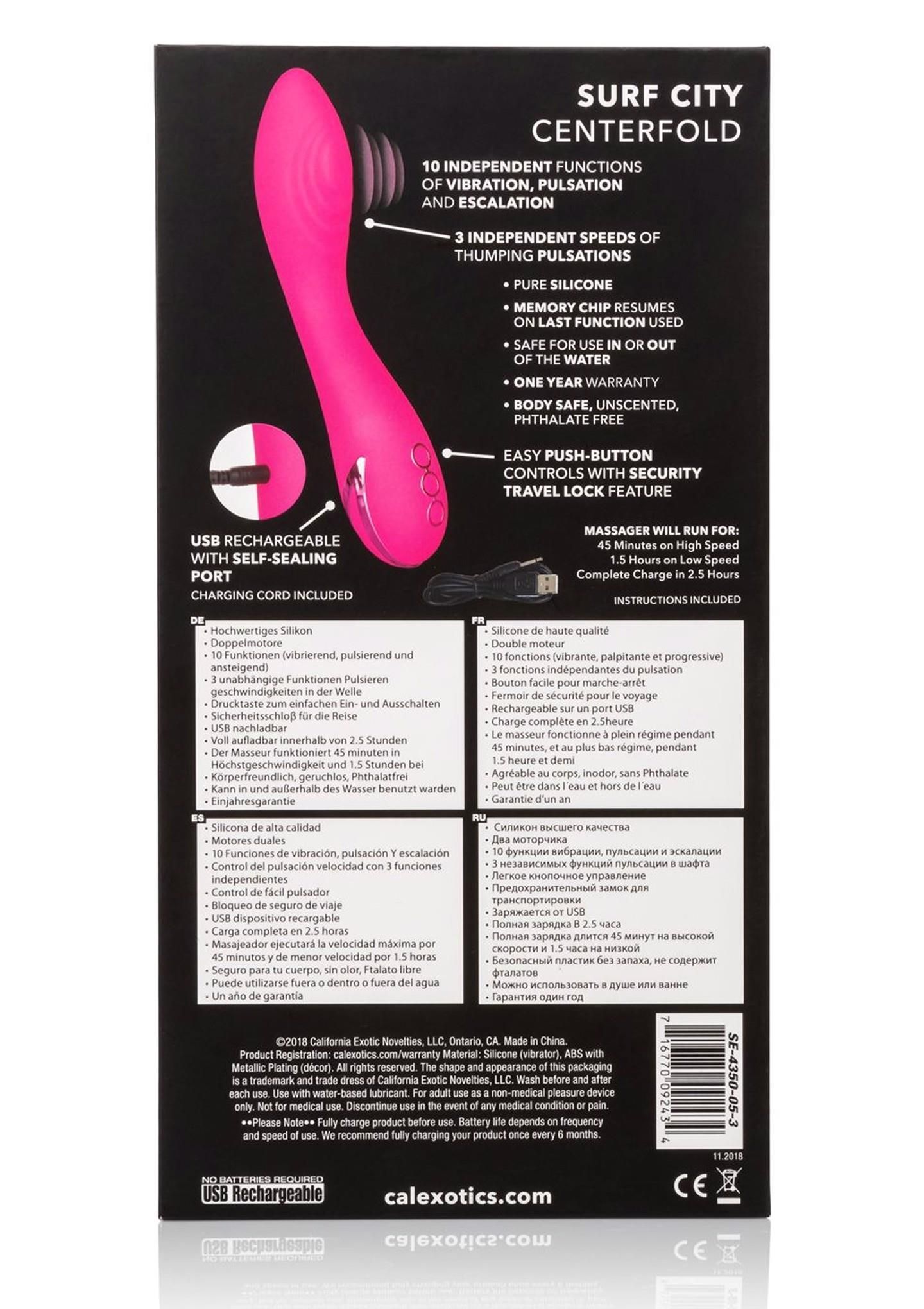 Вибратор CalExotics California Dreaming Surf City Centerfold, 20,8 см (розовый)